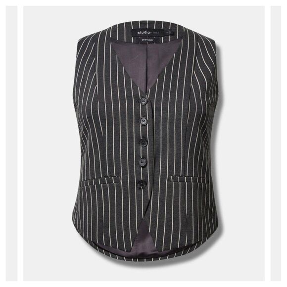 Torrid Studio Luxe Ponte Tailored Vest - Picture 1 of 3
